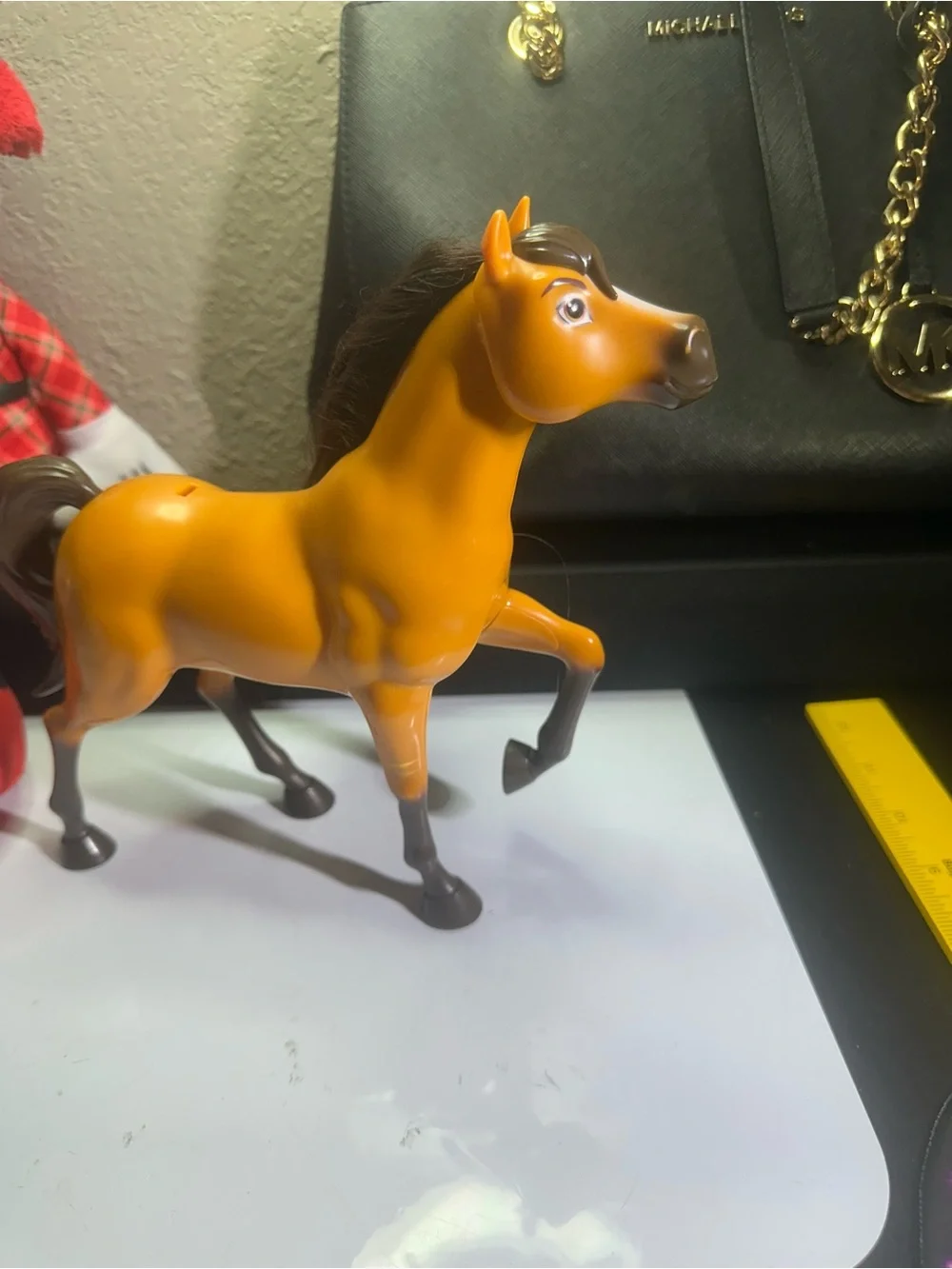 Mattel Orange and Brown Plastic Horse Figure